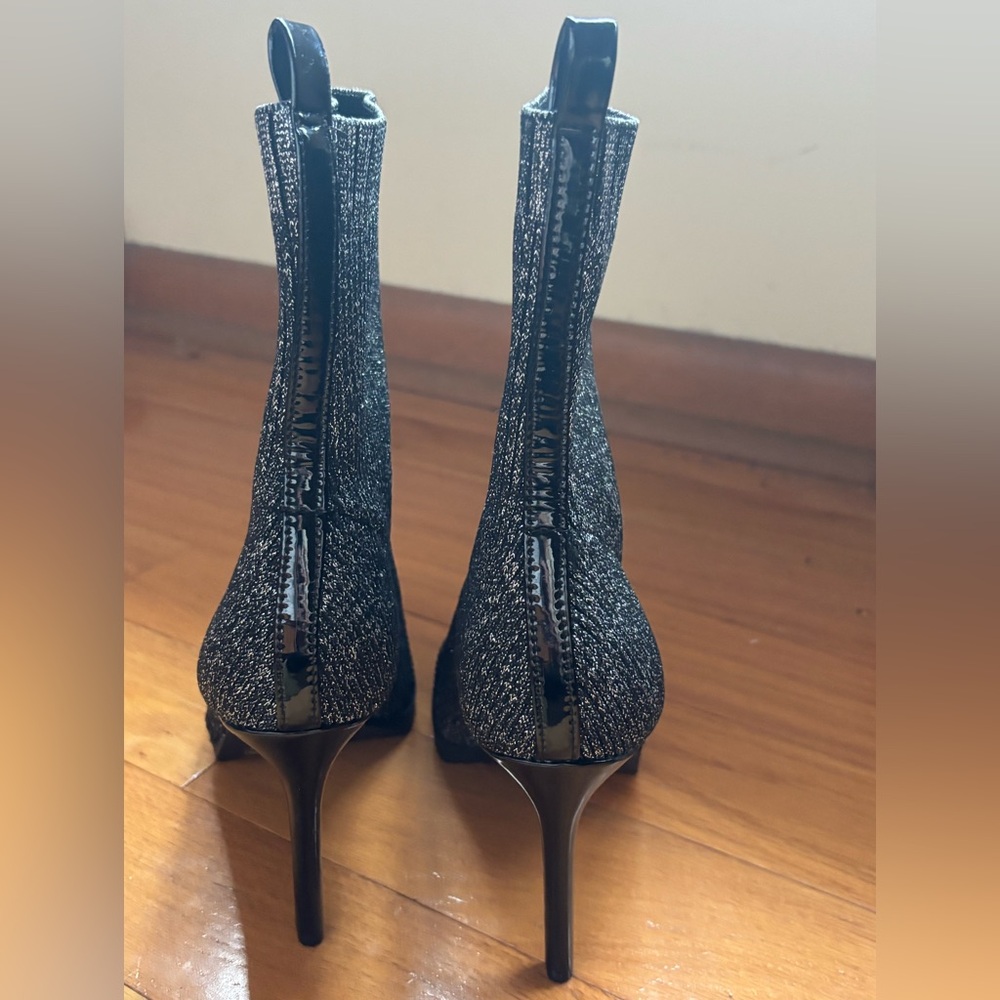 Brand New Mix No. 6 Desirae Black Sparkle Stretch High Heel Boots Bootie Size 8 - Picture 7 of 12
